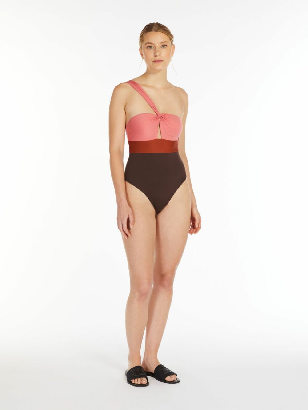 Costume intero monospalla in jersey