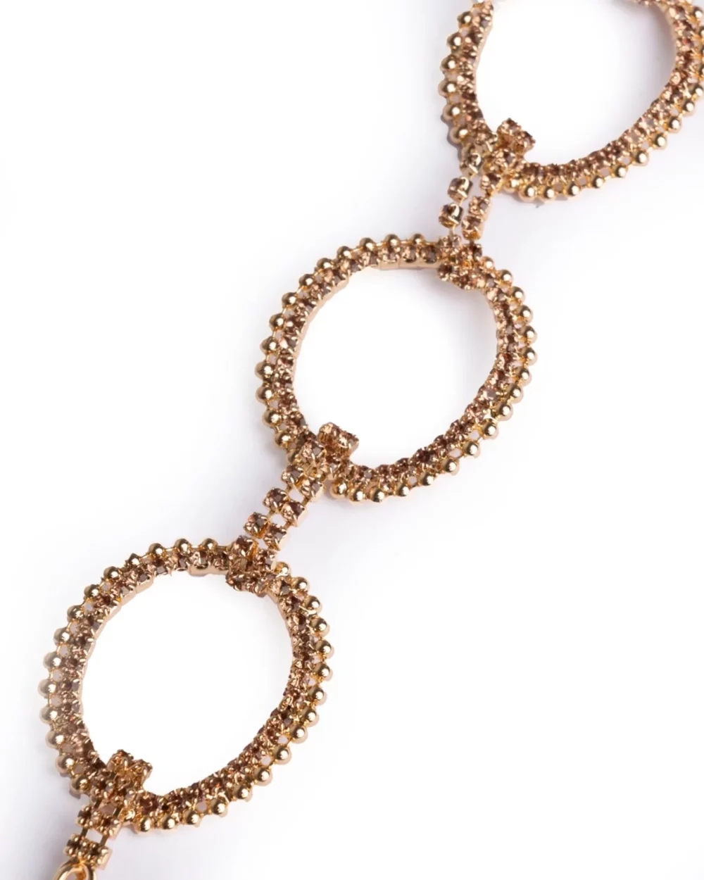Bracciale in metallo con strass topazio - immagine 2