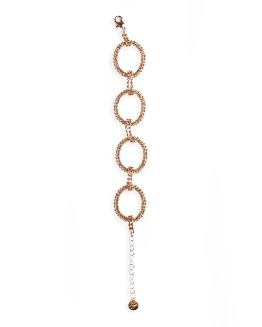 Bracciale in metallo con strass topazio
