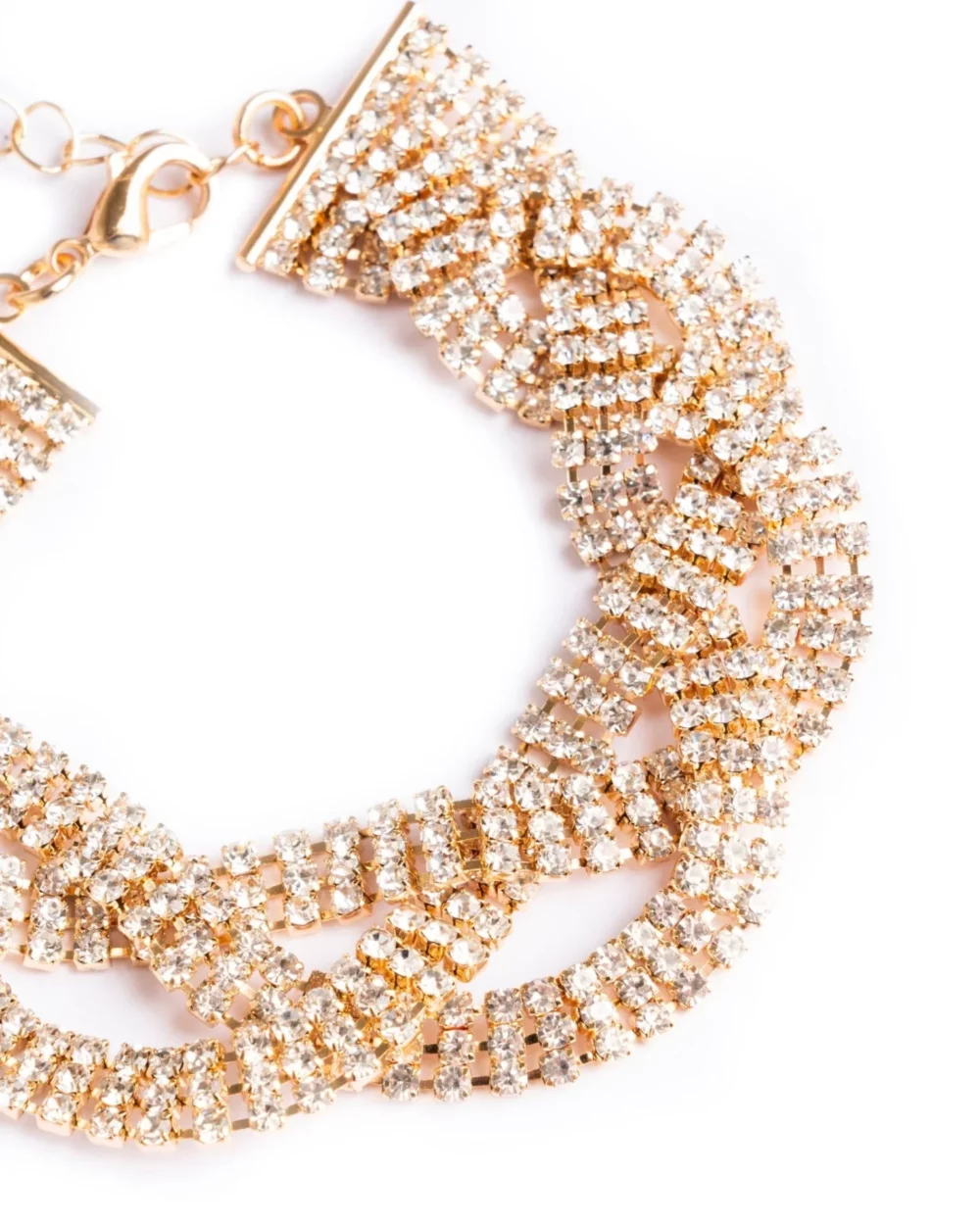 Bracciale a treccia con strass crystal - immagine 2