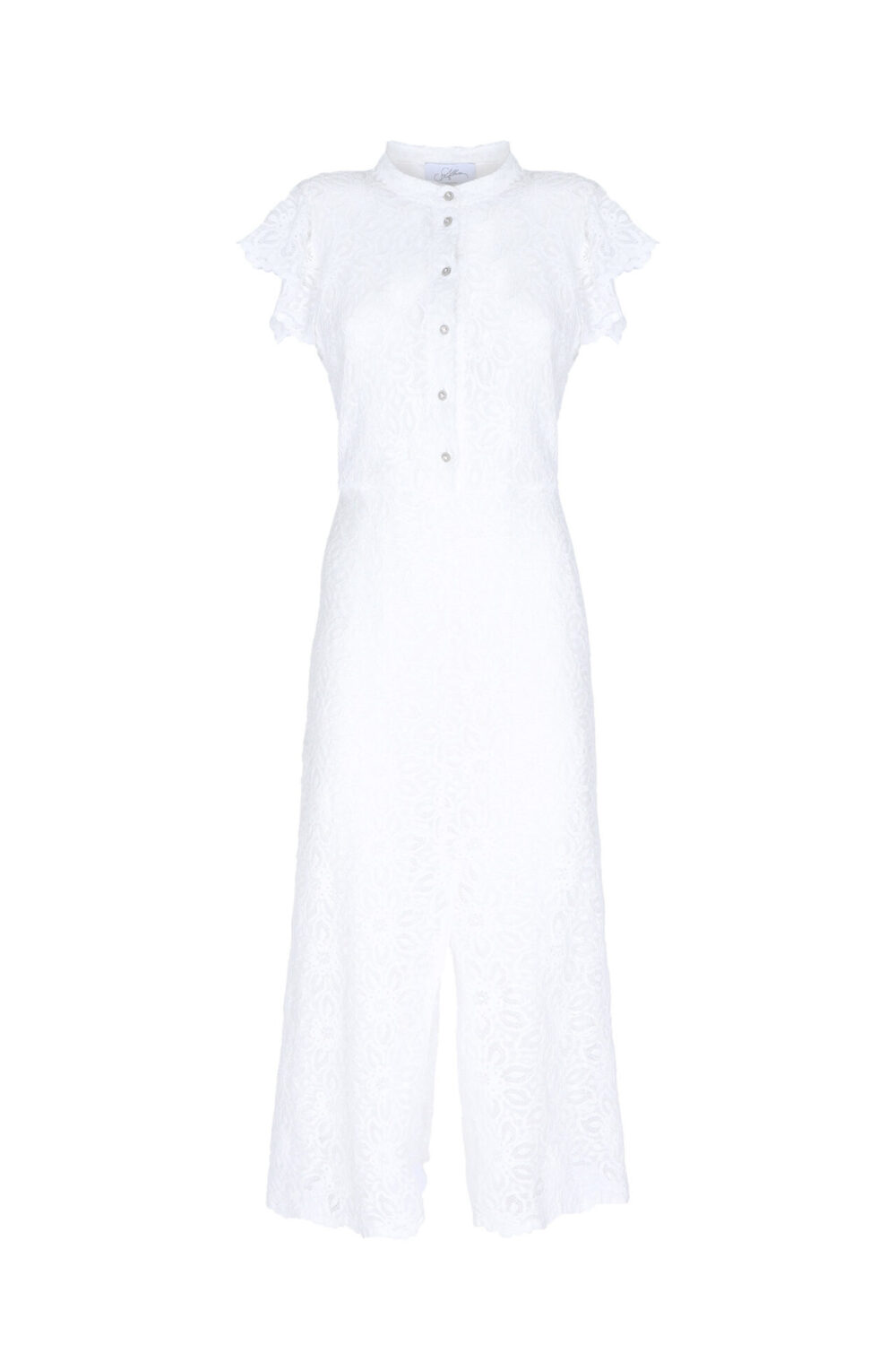 ABITO MIDI M/ALETTA SC/BOTTONI PIZZO COTONE - immagine 2