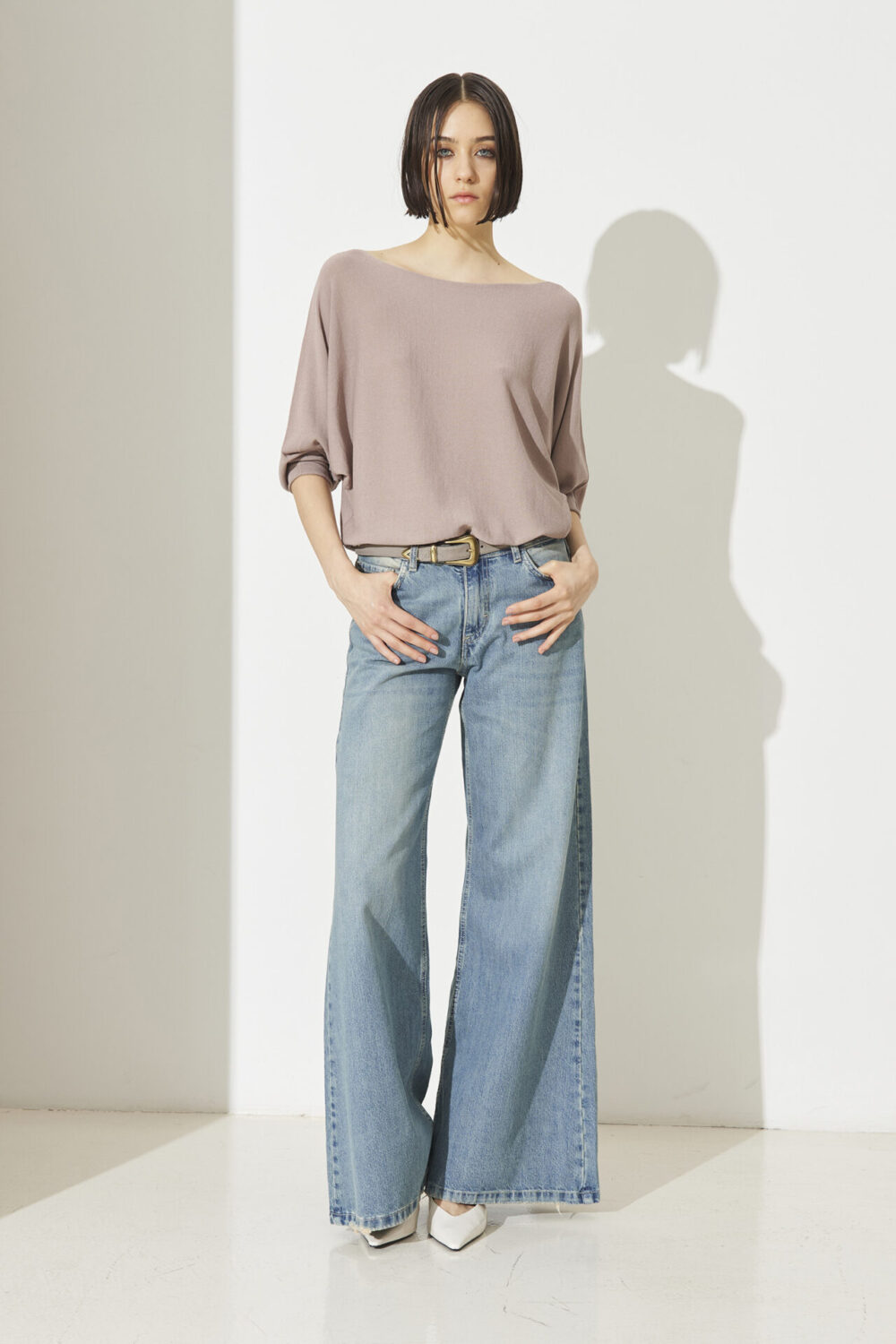 JEANS FLAIRE MOLATURE DENIM MED. BLUE