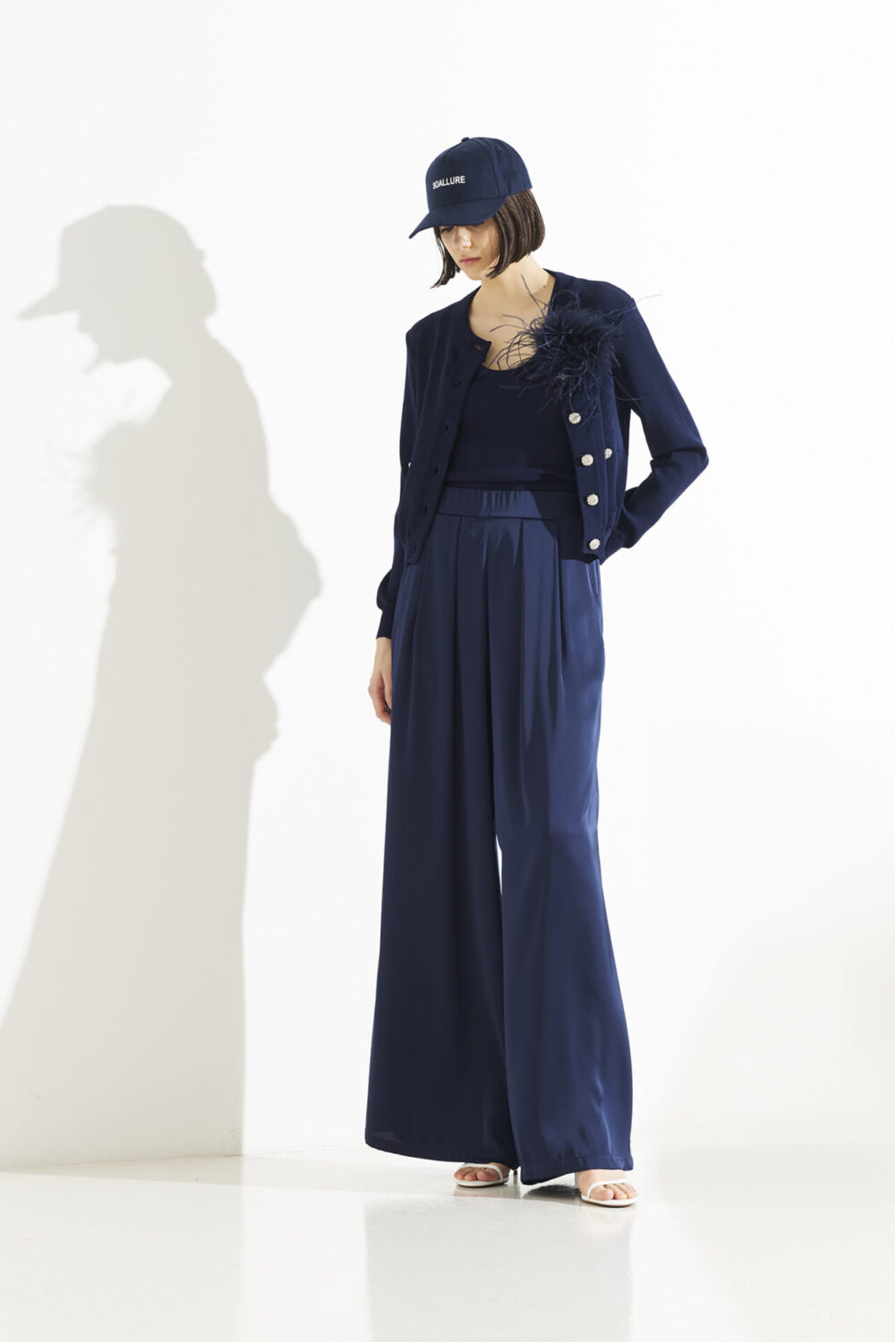 PANTALONE PALAZZO RASO